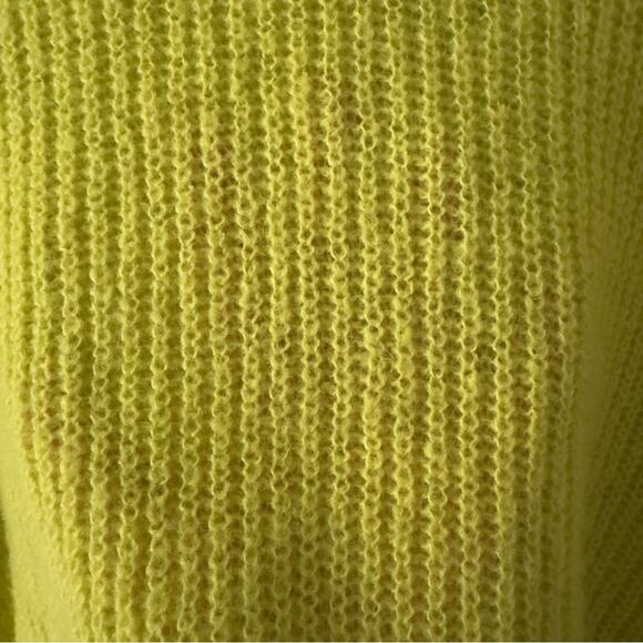 Madewell Alpaca Blend Neon Green Yellow Women's Sweater crew neck long sleeve S - Picture 5 of 9